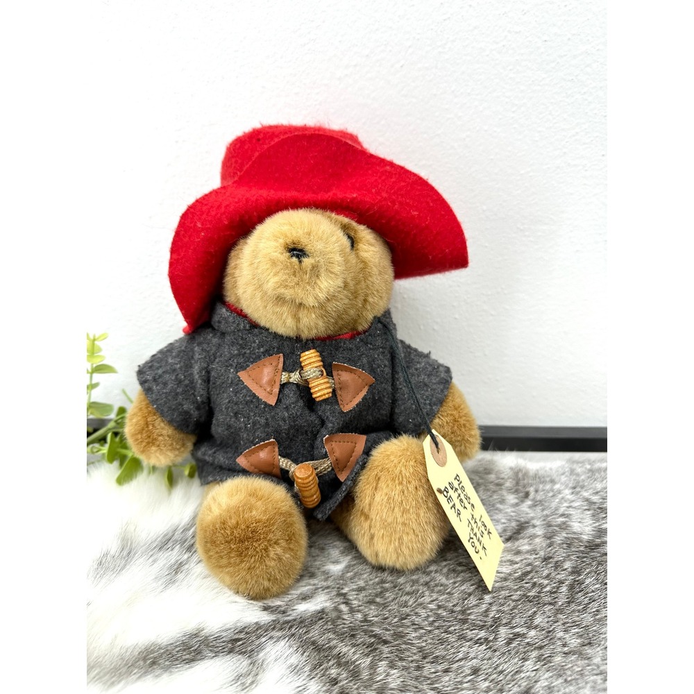 10" Paddington Bear 1980s Eden small Plush stuffed animal vintage gray toggle